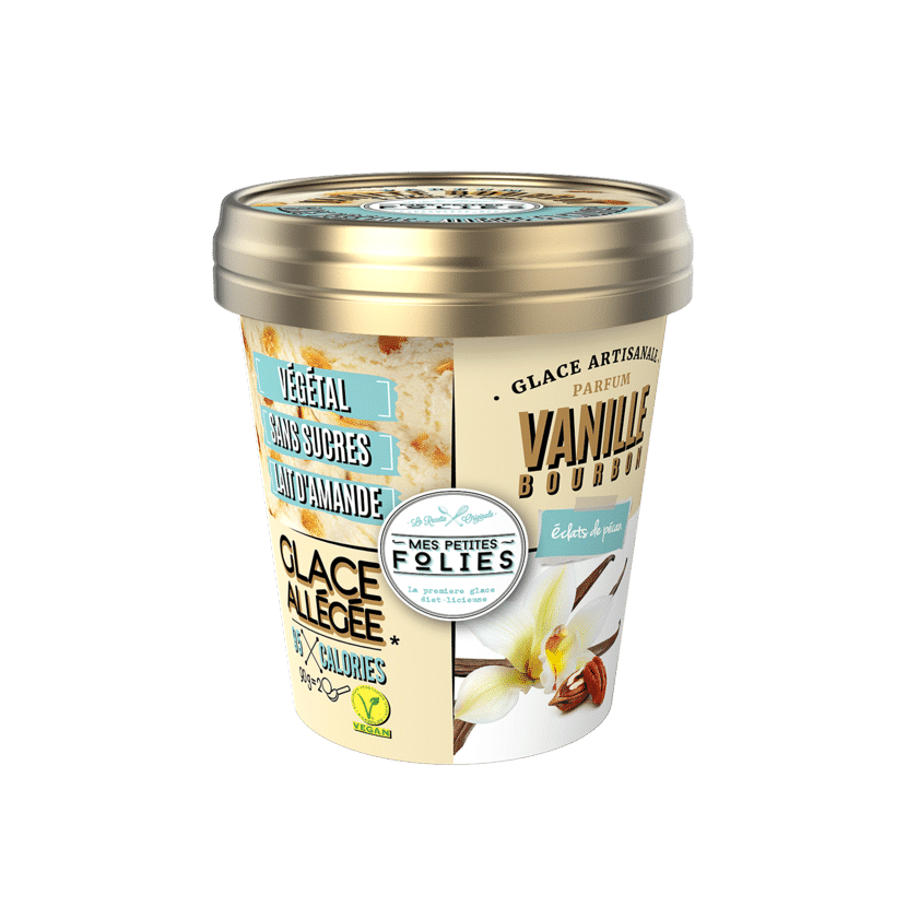 Glace Vegan, allégée en calories Vanille & Eclats de Pécan