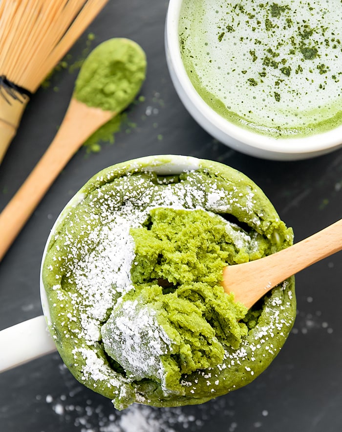 Mug cake matcha vegan