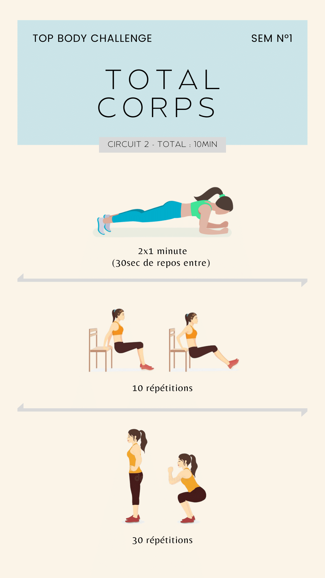 exercice top body challenge