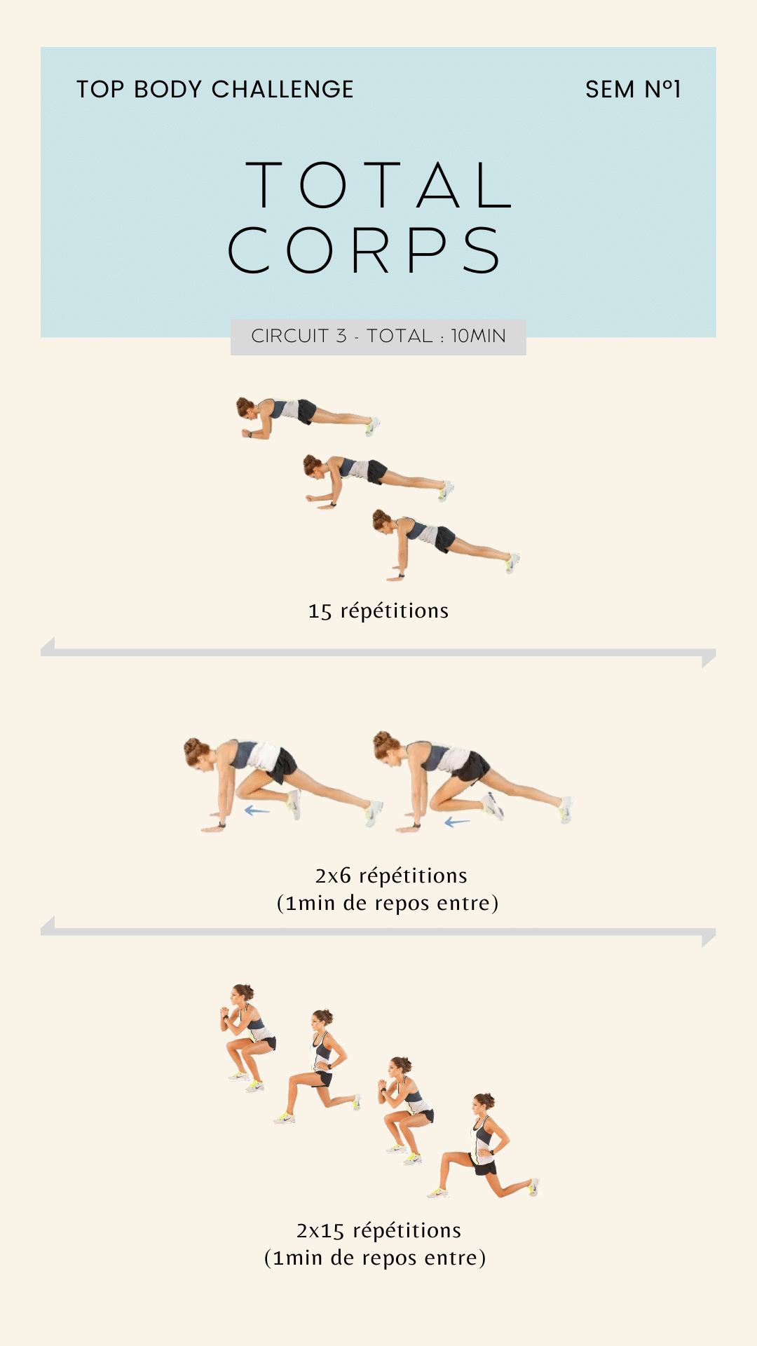 exercice top body challenge