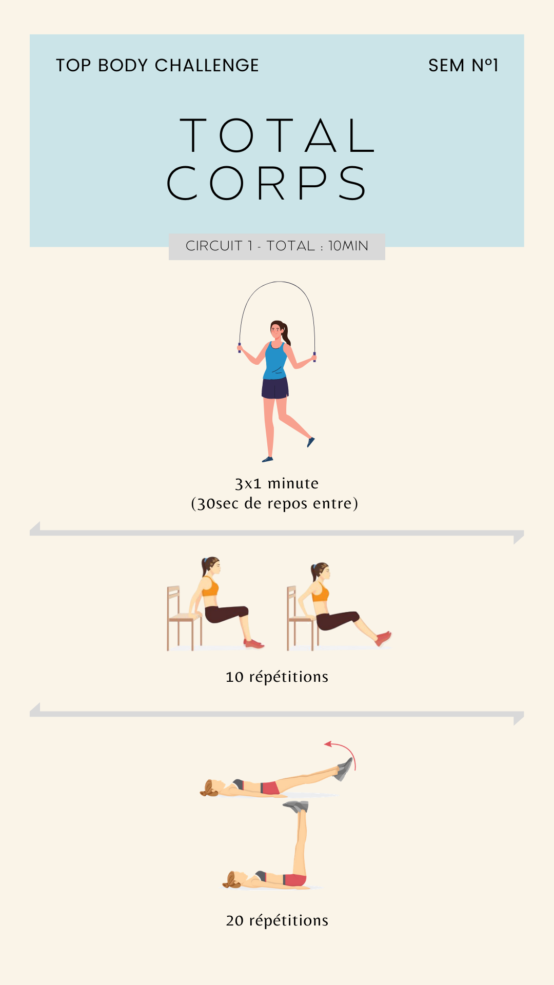 exercice top body challenge