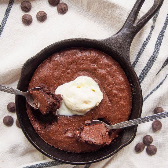 brownie chocolat avec glace vanille